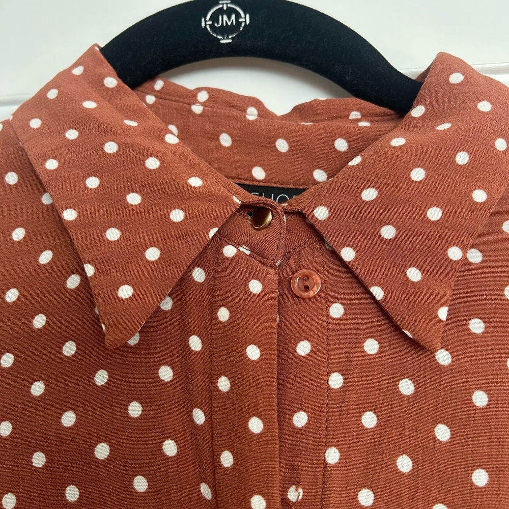 Topshop Rust Dress with Polka Dots - Picture 8 of 9